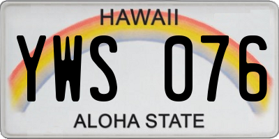 HI license plate YWS076