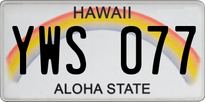 HI license plate YWS077