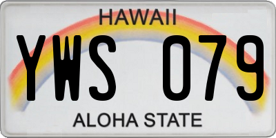 HI license plate YWS079