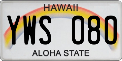 HI license plate YWS080