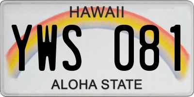 HI license plate YWS081