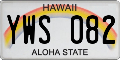 HI license plate YWS082