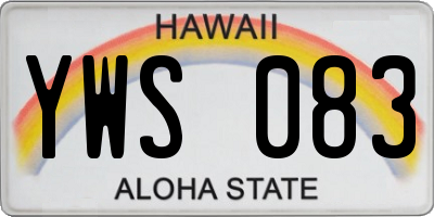 HI license plate YWS083
