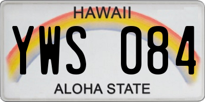 HI license plate YWS084