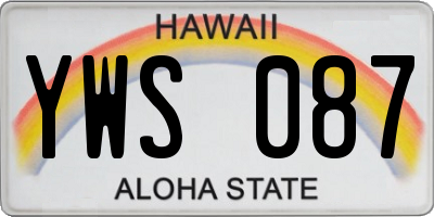 HI license plate YWS087