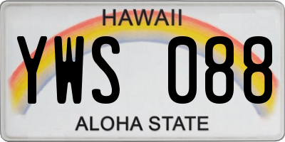 HI license plate YWS088