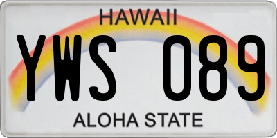 HI license plate YWS089