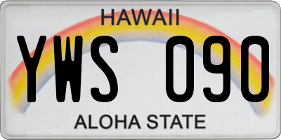 HI license plate YWS090