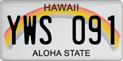 HI license plate YWS091