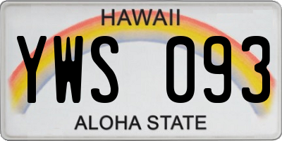 HI license plate YWS093