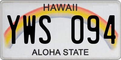 HI license plate YWS094