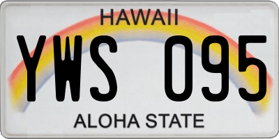 HI license plate YWS095