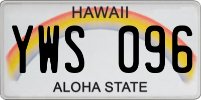 HI license plate YWS096