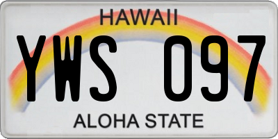 HI license plate YWS097
