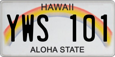 HI license plate YWS101