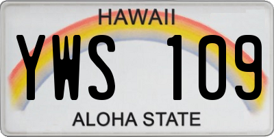 HI license plate YWS109