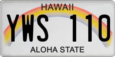HI license plate YWS110