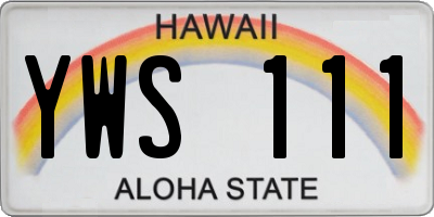 HI license plate YWS111