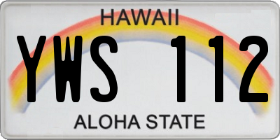 HI license plate YWS112
