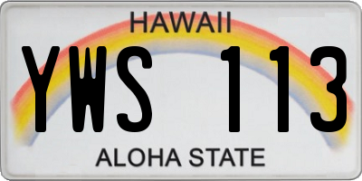 HI license plate YWS113