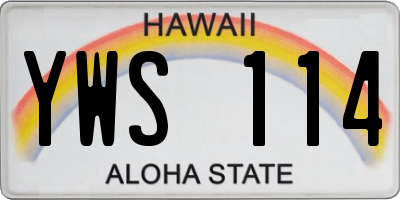 HI license plate YWS114
