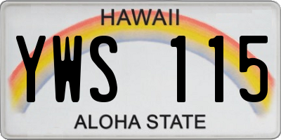 HI license plate YWS115
