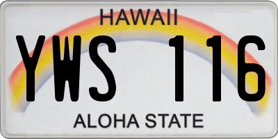HI license plate YWS116