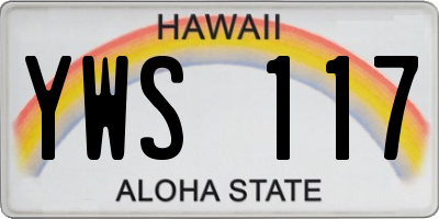 HI license plate YWS117