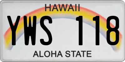 HI license plate YWS118