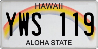HI license plate YWS119