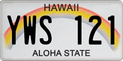 HI license plate YWS121