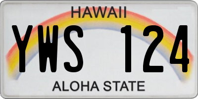 HI license plate YWS124