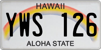 HI license plate YWS126