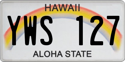 HI license plate YWS127