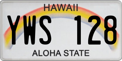 HI license plate YWS128