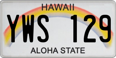 HI license plate YWS129