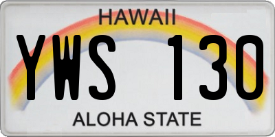 HI license plate YWS130