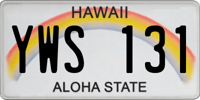 HI license plate YWS131