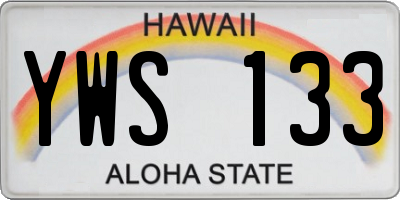 HI license plate YWS133