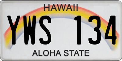HI license plate YWS134