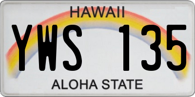 HI license plate YWS135