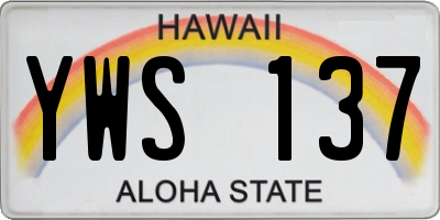 HI license plate YWS137