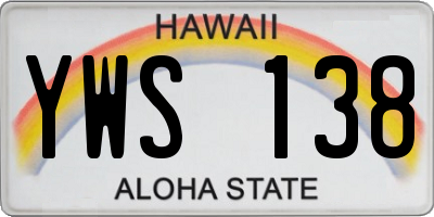 HI license plate YWS138