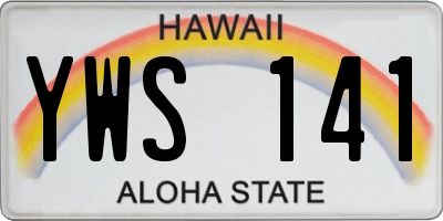 HI license plate YWS141