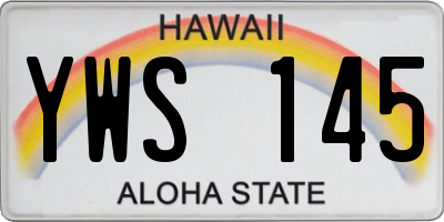 HI license plate YWS145