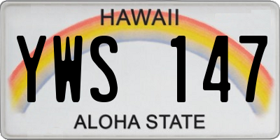 HI license plate YWS147