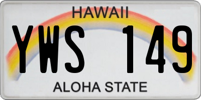 HI license plate YWS149