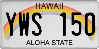 HI license plate YWS150