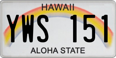 HI license plate YWS151