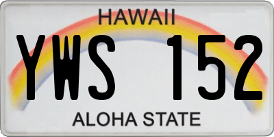 HI license plate YWS152